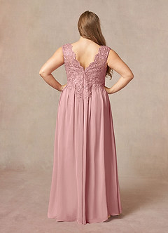 Azazie Amethyst Mother of the Bride Dresses Dusty Rose A-Line V-Neck Sequins Chiffon Dress image10
