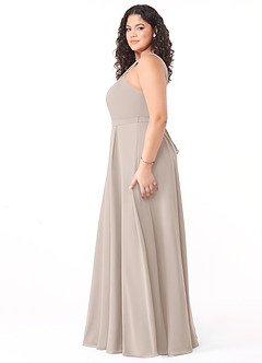 Azazie Dixie Bridesmaid Dresses Frost A-Line Halter Pleated Chiffon Dress image8
