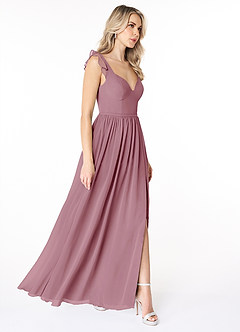Azazie Stassie Bridesmaid Dresses Vintage Mauve A-Line Sweetheart Ruched Chiffon Dress image4