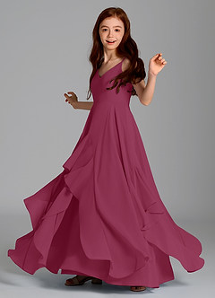 Azazie Karan Junior Abito A-Line in Chiffon Gelso image5