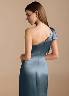 Azazie Rinna Bridesmaid Dresses Twilight Mermaid Ruched Metallic Satin Dress image2