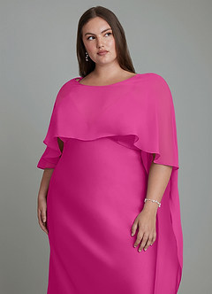 Azazie Stefania Robes de demoiselle d'honneur Robe Trapèze en Satin extensible Fuchsia image14