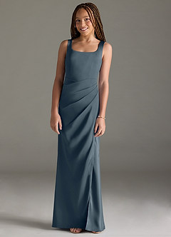 Azazie Mero Junior Meerjungfrau-Linie Plissee Stretch-Satin Kleid Zwielichtviolett image1