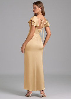 Azazie Demia 신부 들러리 드레스 쉬스 스윗하트 네크라인 스트레치 새틴 발목 길이 드레스 image2