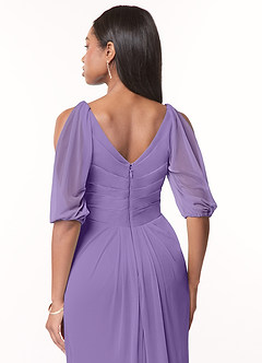 Azazie Noelia Final Sale Tahiti A-Line Pleated Mesh Dress image4