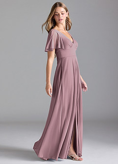 Azazie Kimber Final Sale Agave A-Line with Pockets Mesh Dress image10