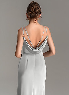 Azazie Egypt Bridesmaid Dresses Silver Mermaid Sweetheart Neckline Stretch Satin Dress image2