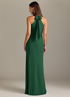 Azazie Doretta Vestidos de damas de honor Vestido de Verde Oscuro de Gasa de Corte Sirena con Plisado image8