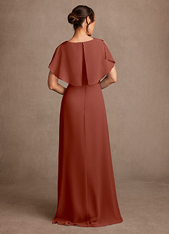 Azazie Frieda Mother of the Bride Dresses Auburn A-Line Applique Chiffon Dress image3