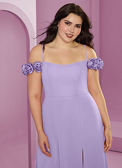 Barbie ♥ Azazie Bridesmaid Dresses Lilac A-Line Off the Shoulder Chiffon Convertible Dress image13