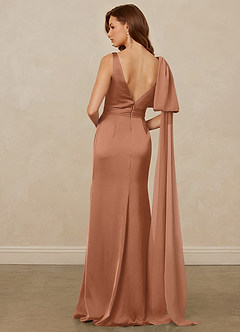 Christian Siriano Bridal for Azazie 1011 Kleider zum Anprobieren zu Hause Meerjungfrau-Linie Schleifen Stretch-Satin Kleid Bronzer image2