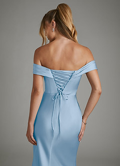 Azazie Hayden Brautjungfernkleider Meerjungfrau-Linie Korsett Stretch-Satin Kleid Puderblau image7