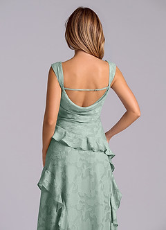 Azazie Sloane Brautjungfernkleider A-Linie Herzausschnitt Blumen-Burnout Kleid Agave image7