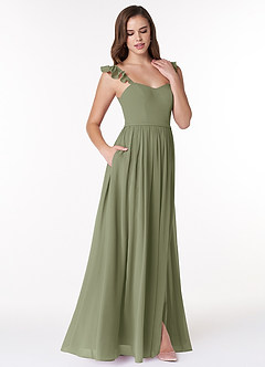 Azazie Metz Bridesmaid Dresses Pistachio A-Line Sweetheart Ruched Chiffon Dress image3