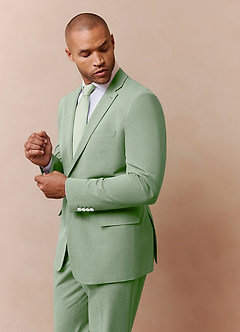 front James Dusty Sage Structured Stretch Suit Jacket