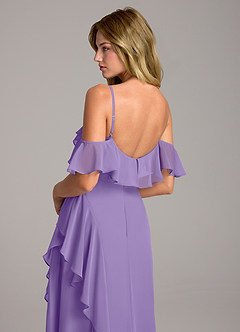 Azazie Aubrie Brautjungfernkleider A-Linie Schulterfrei Chiffon Kleid Tahiti image2