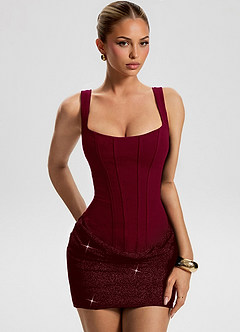 Bronwen Cabernet Mini Dress image5