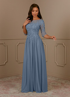 Azazie Harriet Mother of the Bride Dresses Twilight A-Line Scoop lace Mesh Dress image3