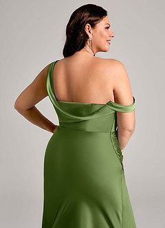 Azazie Madelyn Bridesmaid Dresses Juniper Mermaid One Shoulder Stretch Satin Convertible Dress image14