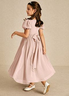 Azazie Joss Flower Girl Dresses English Rose A-Line with Sleeves Chiffon Dress image2