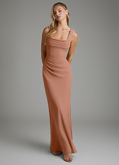 Azazie Asa Bridesmaid Dresses Bronzer Sheath Corset Chiffon Dress image6