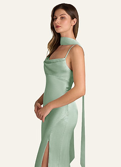 front Azazie Matching Color Matte Satin Scarf