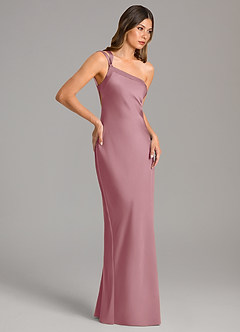 Azazie Monroe Bridesmaid Dresses Vintage Mauve Mermaid One Shoulder Stretch Satin Dress image5