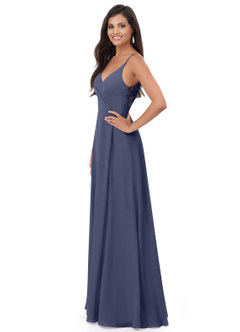 Azazie Lennon Bridesmaid Dresses Stormy A-Line Lace Chiffon Dress image4