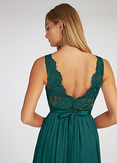 Elly Peacock A-Line Lace Scoop Neck Chiffon Dress image3
