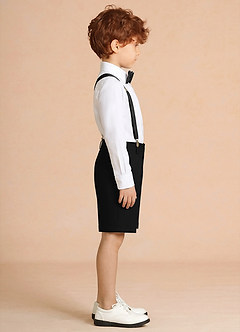 front Oliver Black Boy Shorts Suit 4-Piece Set