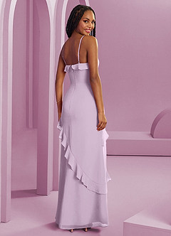 Barbie ♥ Azazie Jurken voor bruidsmeisjes Jurk van Chiffon met Kolom Frosted Lila image2