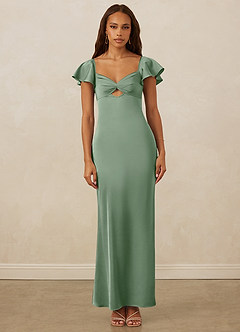 Christian Siriano Bridal for Azazie 1005 Bridesmaid Dresses Matcha Sheath Sweetheart Neckline Stretch Satin Dress image1
