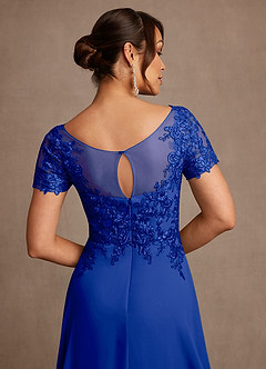 Azazie Alva vestidos de madre de la novia Vestido de Azul Real de Encaje de Corte en A image7