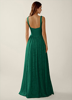 Megan Hunter Green Lace A-line Prom Dress image2