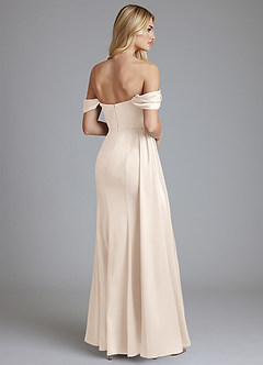 Azazie Amyra Bridesmaid Dresses White Alabaster Mermaid Off the Shoulder Stretch Satin Convertible Dress image2