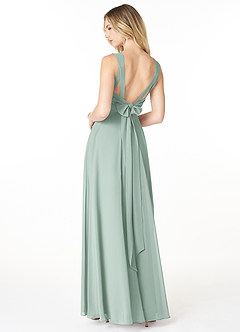 Azazie Julie At-home Try On Dresses Agave A-Line Sweetheart Neckline Chiffon Dress image2