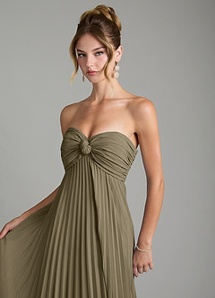 Azazie Tempest Robes de demoiselle d'honneur Robe Empire Convertible en Mousseline de soie Corset Vert Saule image10