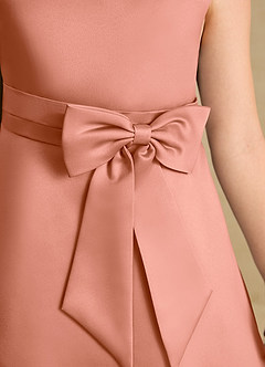 Azazie Eve Abiti da Ragazza di Fiori Abito A-Line in Raso Opaco Plissettato Più Tagliato image6