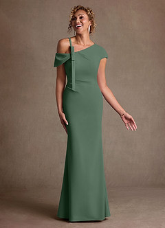 Azazie Rachael Mother of the Bride Dresses Eucalyptus Sheath Off the Shoulder Stretch Crepe Dress image1