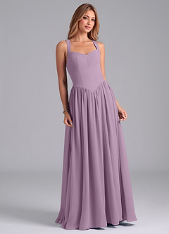 Azazie Francis Bridesmaid Dresses Wisteria A-Line Corset Chiffon Dress image4