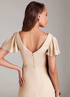 Azazie Soren Bridesmaid Dresses White Alabaster A-Line Ruched Chiffon Dress image7