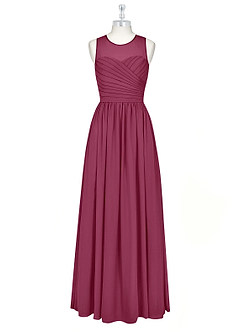 Azazie Nina Bridesmaid Dresses Mulberry A-Line Pleated Chiffon Dress image6