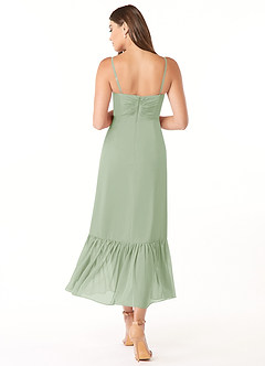 Azazie Justina Bridesmaid Dresses Dusty Sage A-Line Sweetheart Neckline Chiffon Dress image2