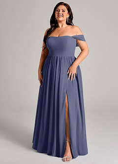 Azazie Calianna Bridesmaid Dresses Stormy A-Line Off the Shoulder Chiffon Convertible Dress image12