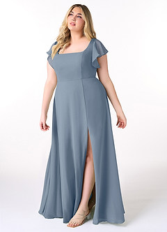Azazie Bondi Bridesmaid Dresses Twilight A-Line Ruffled Chiffon Dress image9