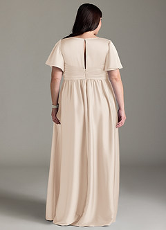 Azazie Verna Brautjungfernkleider für Schwangere A-Linie Gestreift Stretch-Satin Bodenlänge Kleid image11