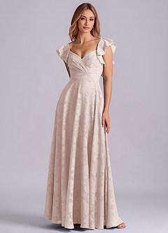 Azazie Leilani Jurken voor bruidsmeisjes Jurk van Bloemen Burn-out met A-Lijn Sweetheart Halslijn Blozend Roze image3