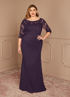 Azazie Alisondra Mother of the Bride Dresses Plum Sheath Scoop Lace Lace Dress image8