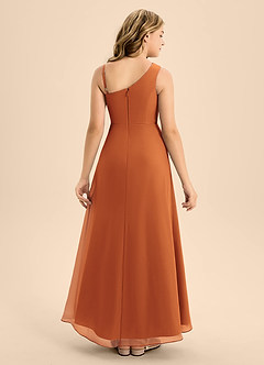 Azazie Brooke Junior Cinnamon A-Line Side Slit Chiffon Dress image2