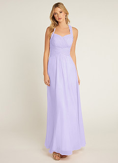 Azazie Claudia Bridesmaid Dresses Lilac A-Line Sweetheart Neckline Chiffon Dress image1